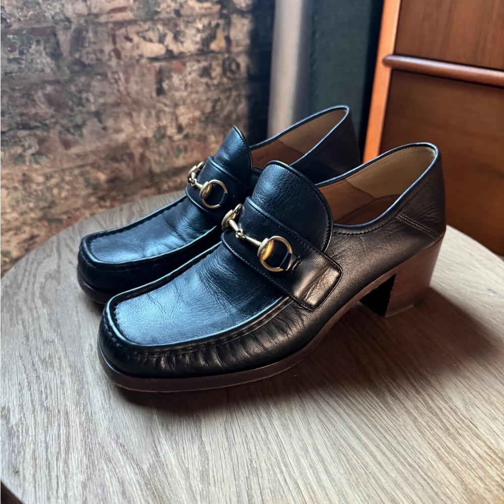 Black Gucci Heel Loafer size 41